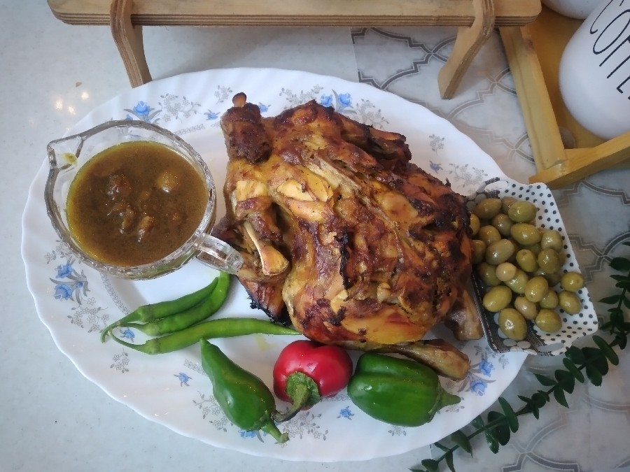 مرغ شکم پر به روش مرغ مشهدی 