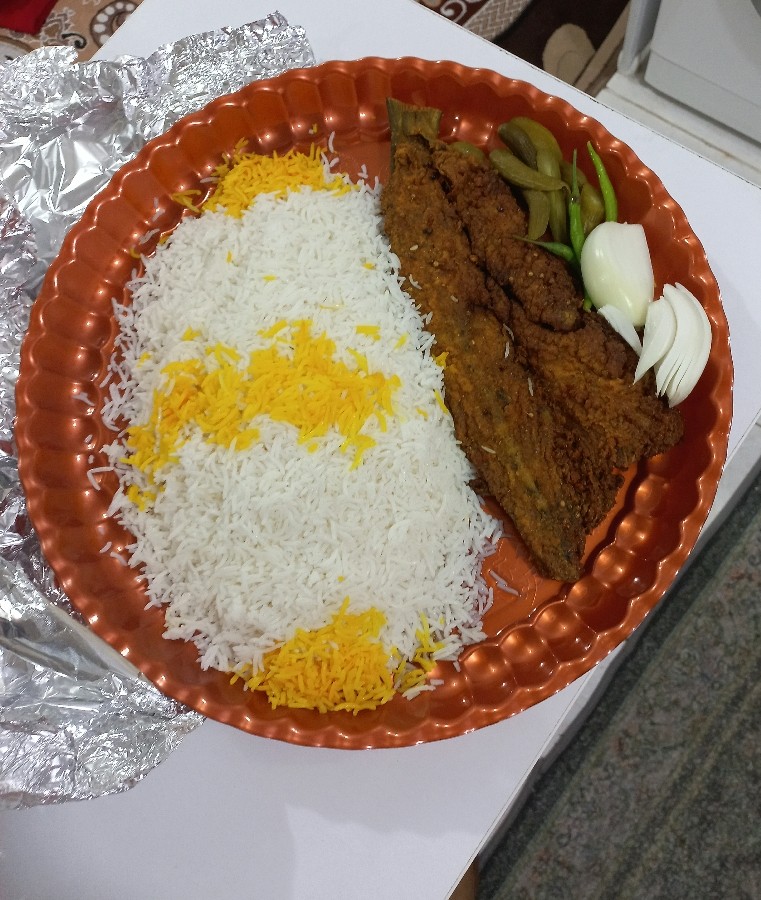 عکس ماهی پلوزعفرانی