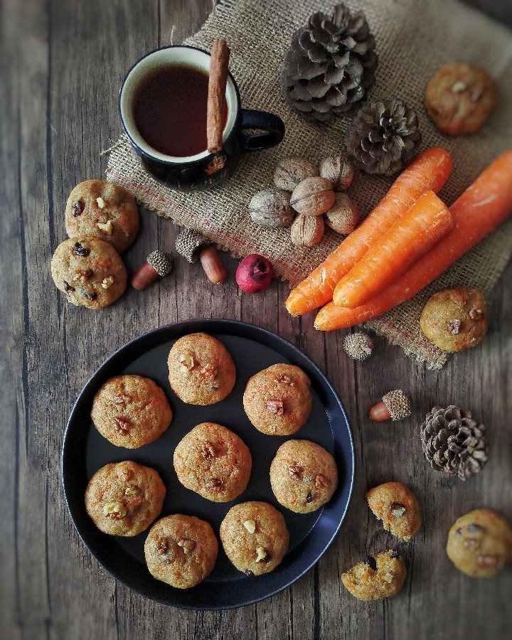 عکس کوکی هویج و گردو