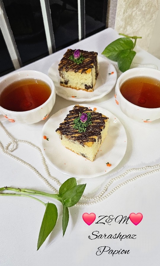 کیک ابری دورنگ 