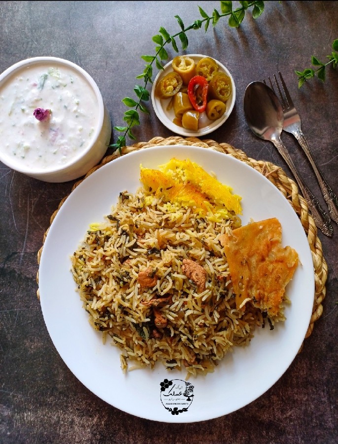 عکس اسفناج پلو