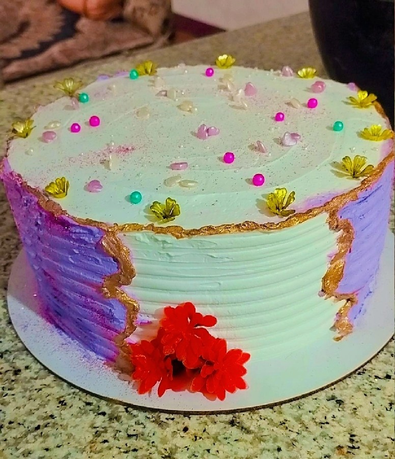 کیک خامه ای خانگیم