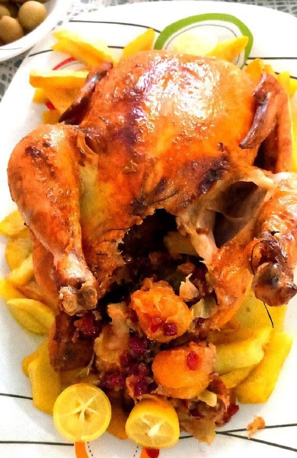 مرغ شکم پر بدون فر   