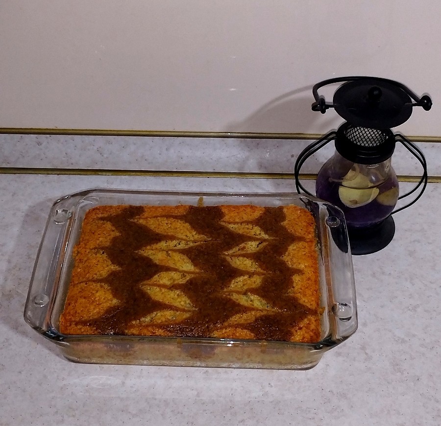 کیک دو طعم (وانیل _ قهوه) 