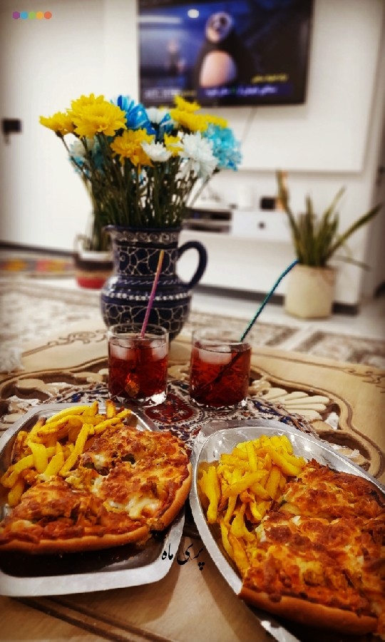 عکس پیتزا و سیب زمینی 