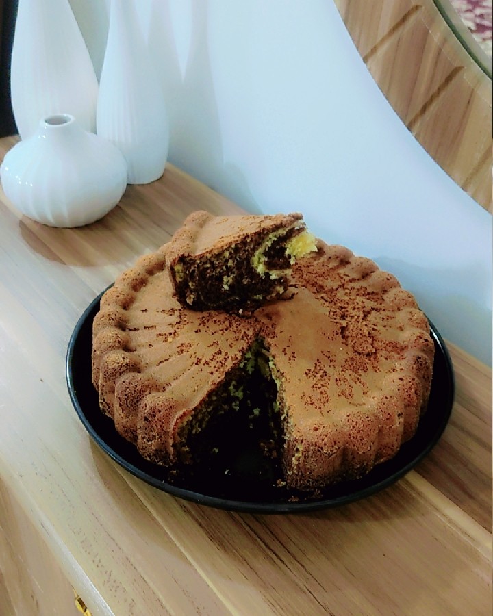 کیک کره ای دورنگ 