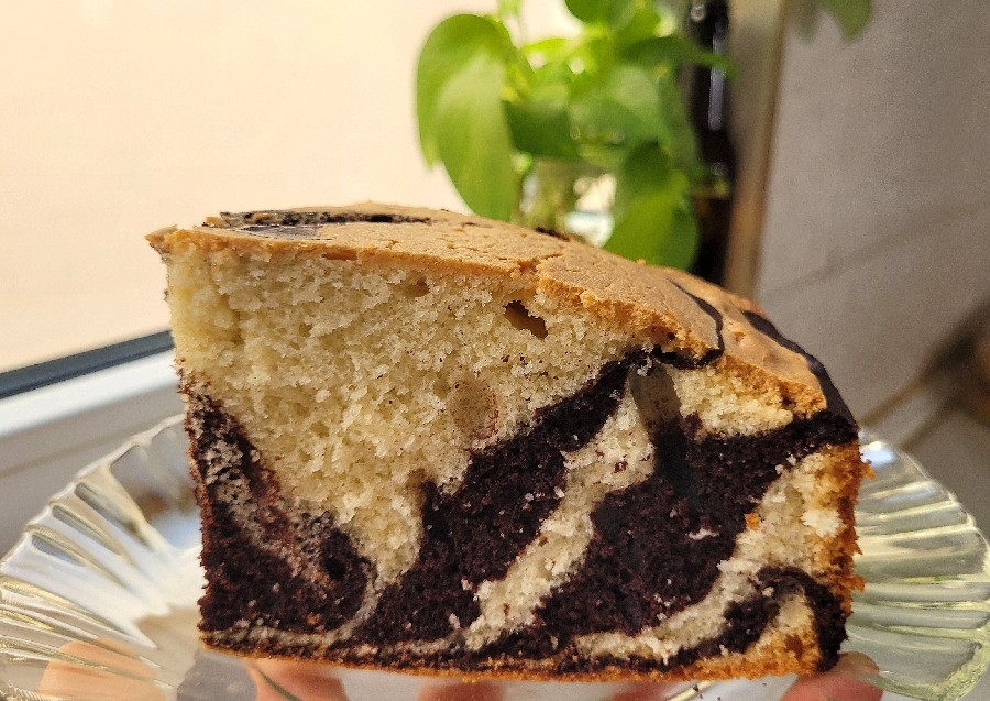 کیک دو رنگ (زبرا کیک)