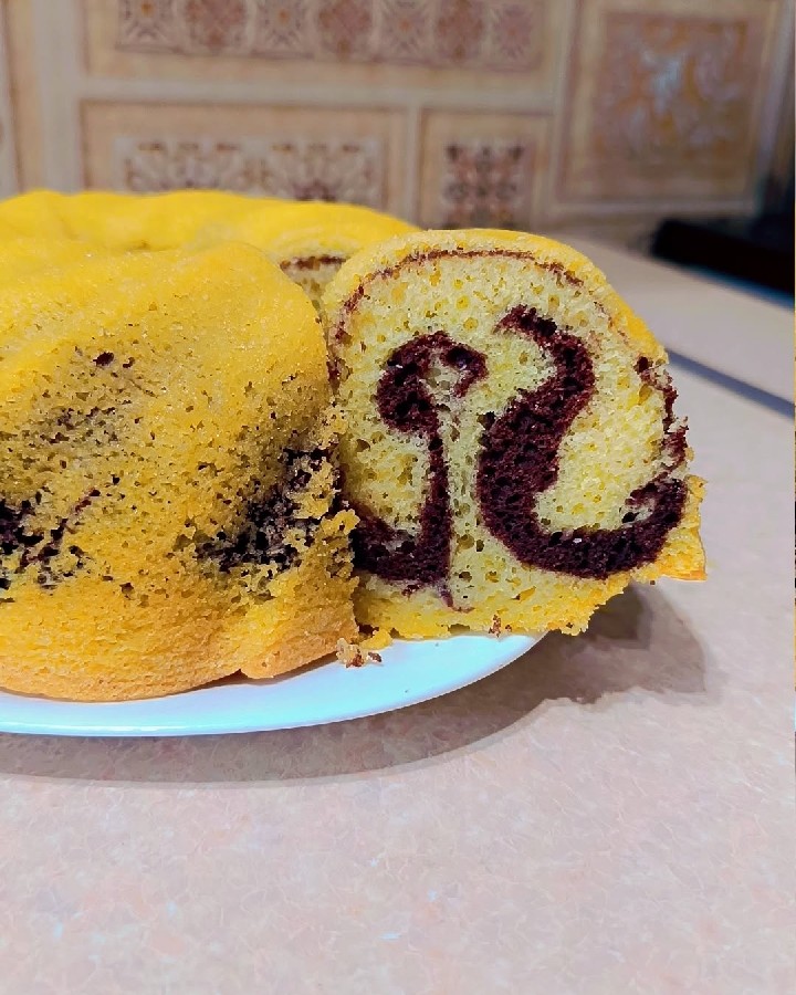 کیک دو رنگ ابری 