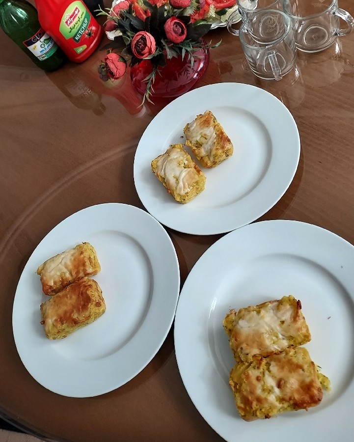 ماهی کبابی و پوره سیب زمینی با پنیر