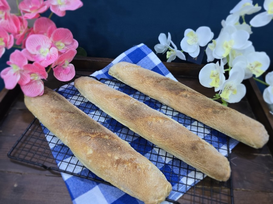 نان باگت خانگی بدون ورز 