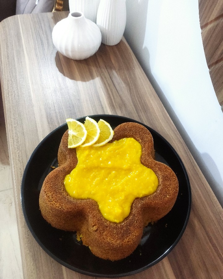 کیک پرتقالی با سس پرتقال 