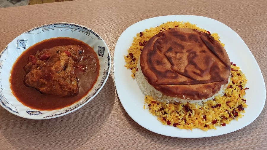 زرشک پلو_قرمه سبزی 