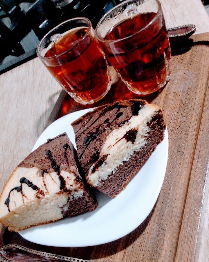 کیک دو رنگ (قابلمه ای)
