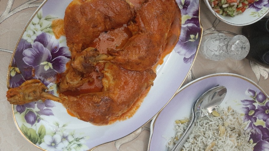 باقالی پلو با مرغ‌