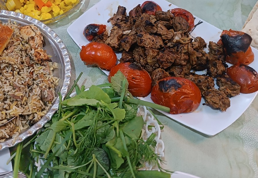 کباب گوشت زغالی مغز پخت