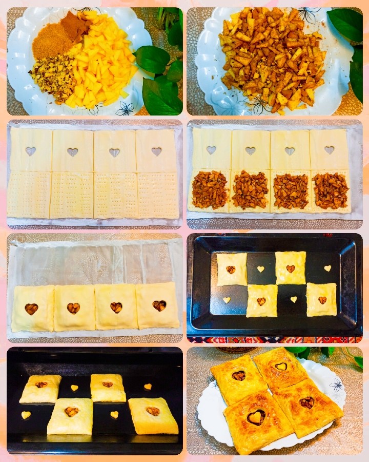 عکس مرحله 3 تهیه تارت سیب با خمیر هزارلا