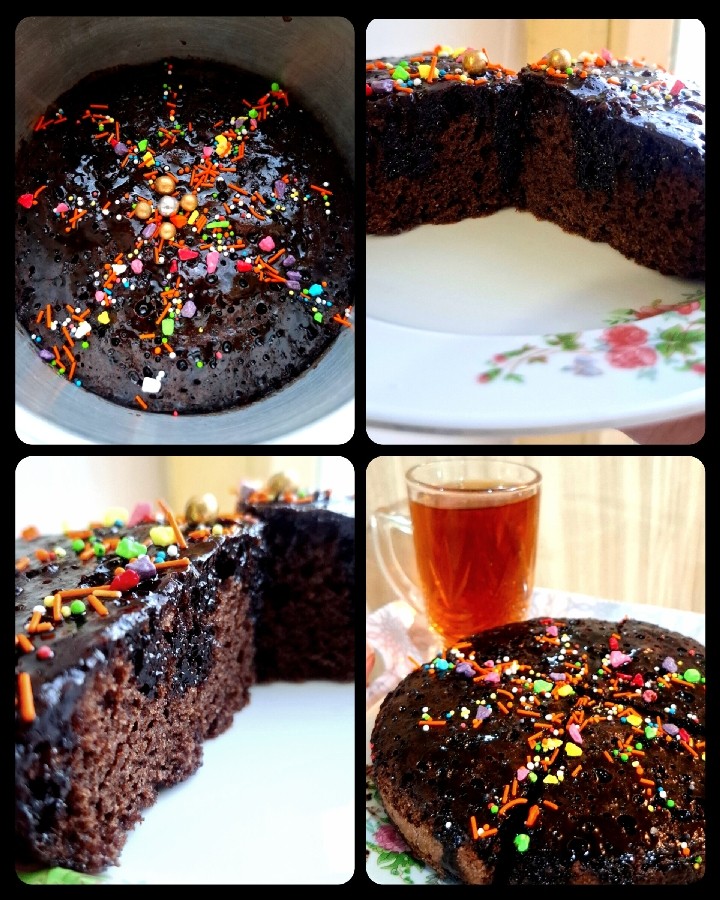 کیک خیس شکلاتی یک تخم مرغی