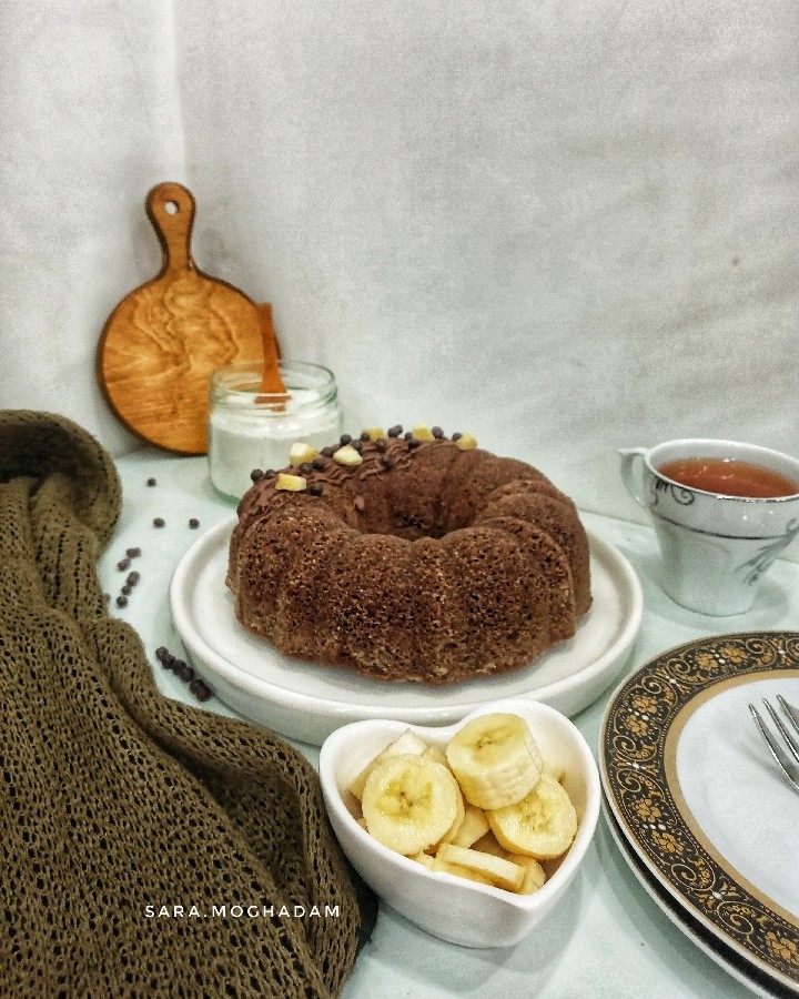 کیک موز و شکلات