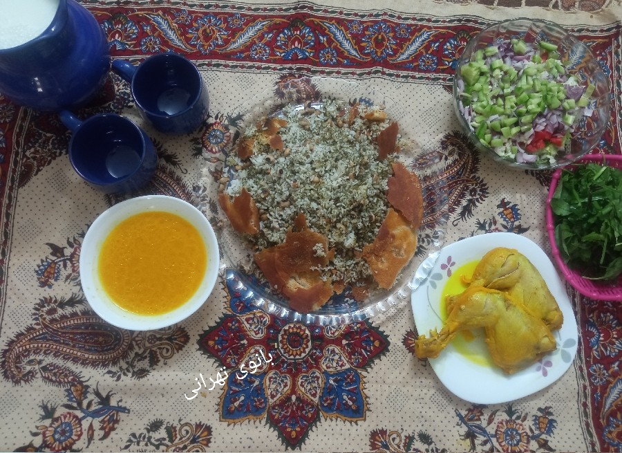 شوید لوبیا با مرغ