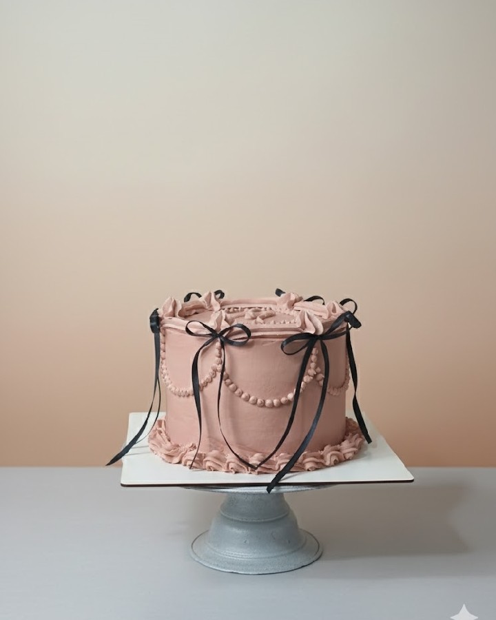 کیک تولد طرح وینتیج 