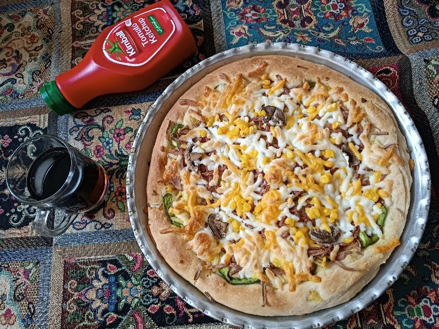 پیتزا ? مخلوط با خمیر دست ساز خانگی ?