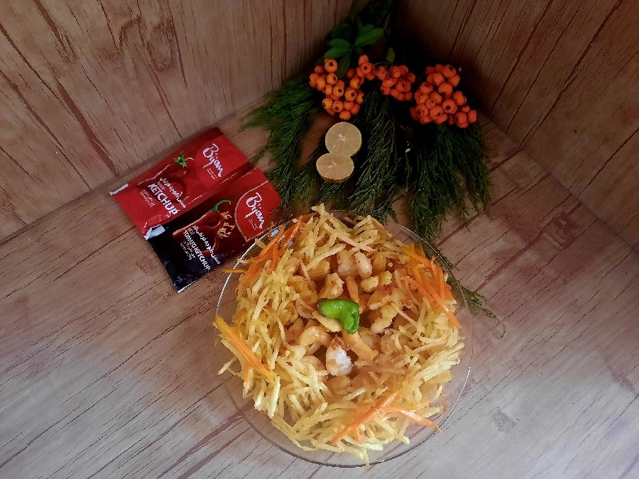 میگوی سرخ شده