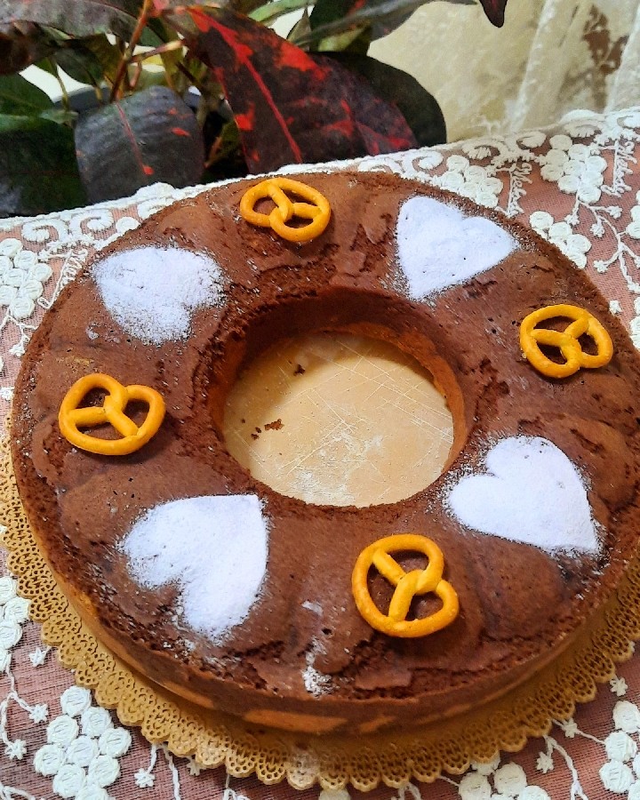 کیک گردویی دورنگ