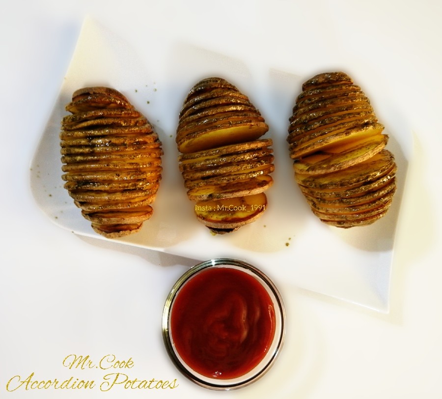 سیب زمینی تنوری آکاردئونی