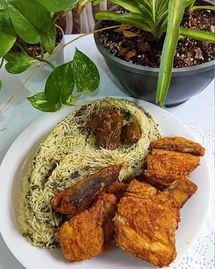 شلغم پلو با ماهی