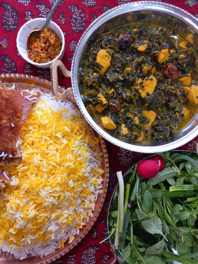 عکس خورشت آلواسفناج