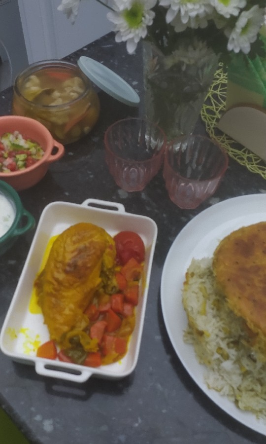 باقلا پلو با مرغ 