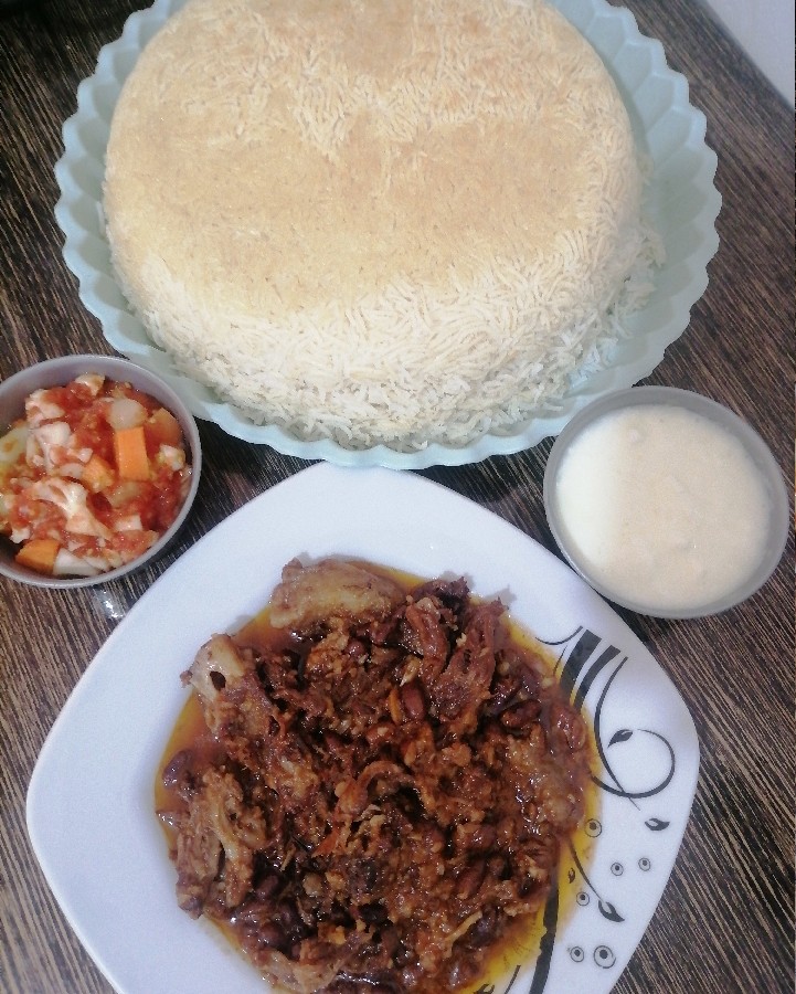 چلوگوشت بالوبیا