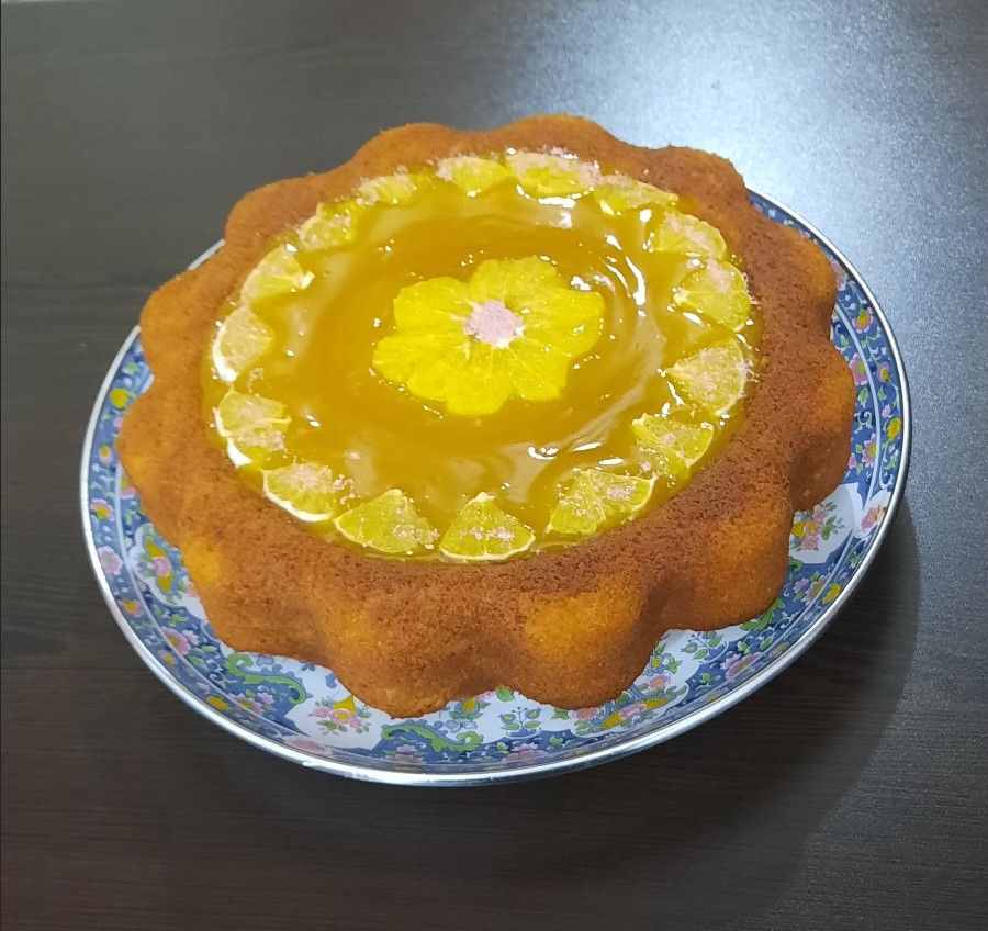 کیک پرتقال با سس پرتقالی