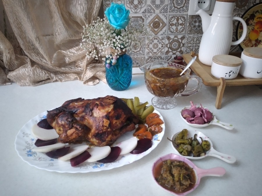 مرغ بریانی داخل تستر 