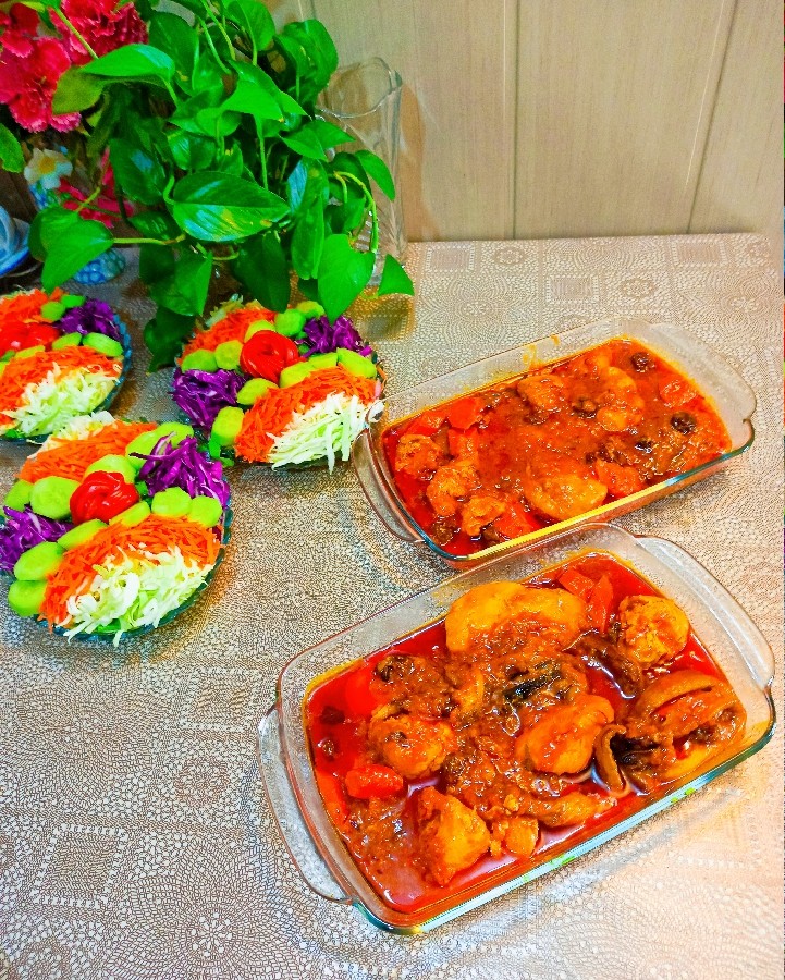 خورشت مرغ و بادمجون