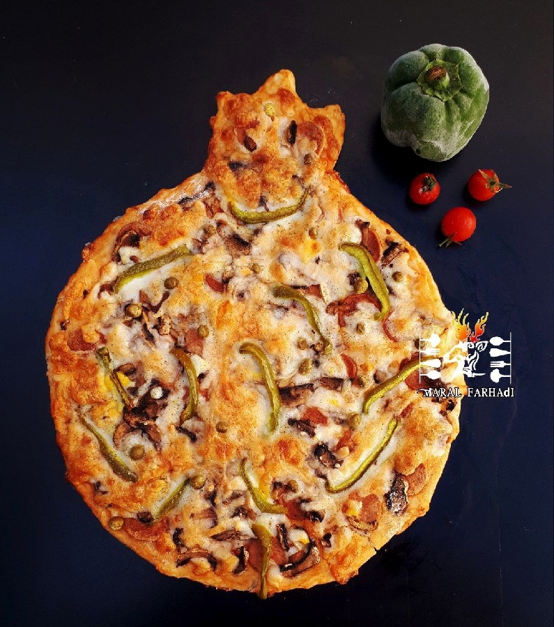 پیتزا مدل انار یلدایی