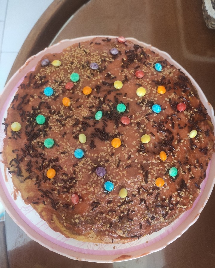 عکس کیک کدو حلوایی خام با سس کدو حلوایی