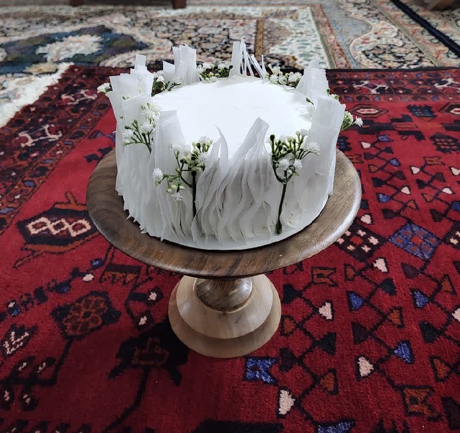 کیک با ورقه ویفر پیپر 