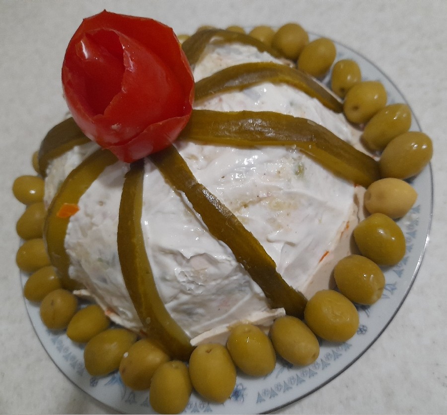 سالادالویه ژامبون مرغوقارچ