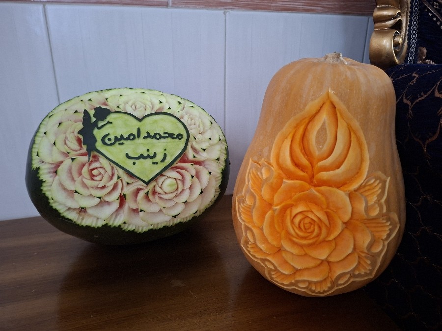 حکاکی هندوانه و کدو 