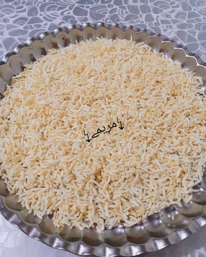 عکس مرحله 1 تهیه برنج بو داده