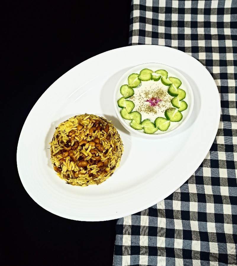 لوبیا پلو با شوید