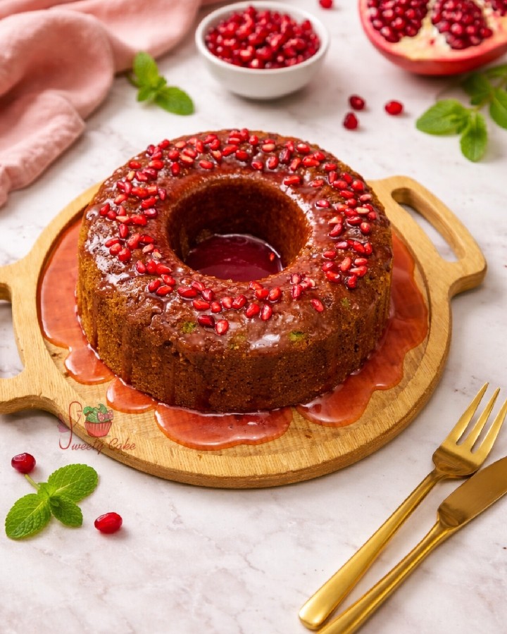 کیک انار با سس انار