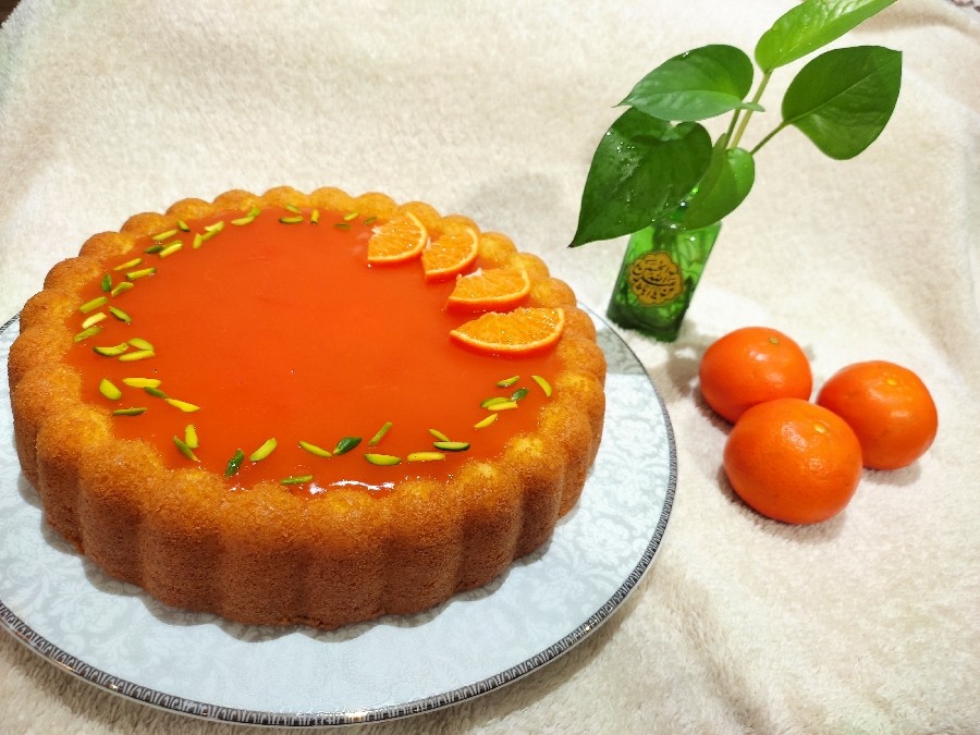 کیک پرتقال با سس پرتقالی
