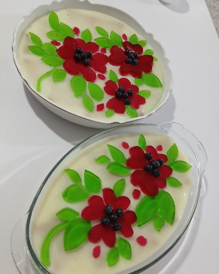 تابلوی خوشمزه من از جنس کرم وانیلی،بیسکوییت، و ژله??