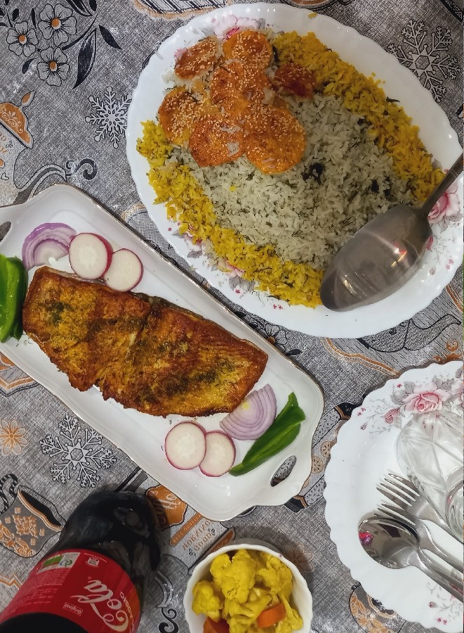 شوید پلو با ماهی