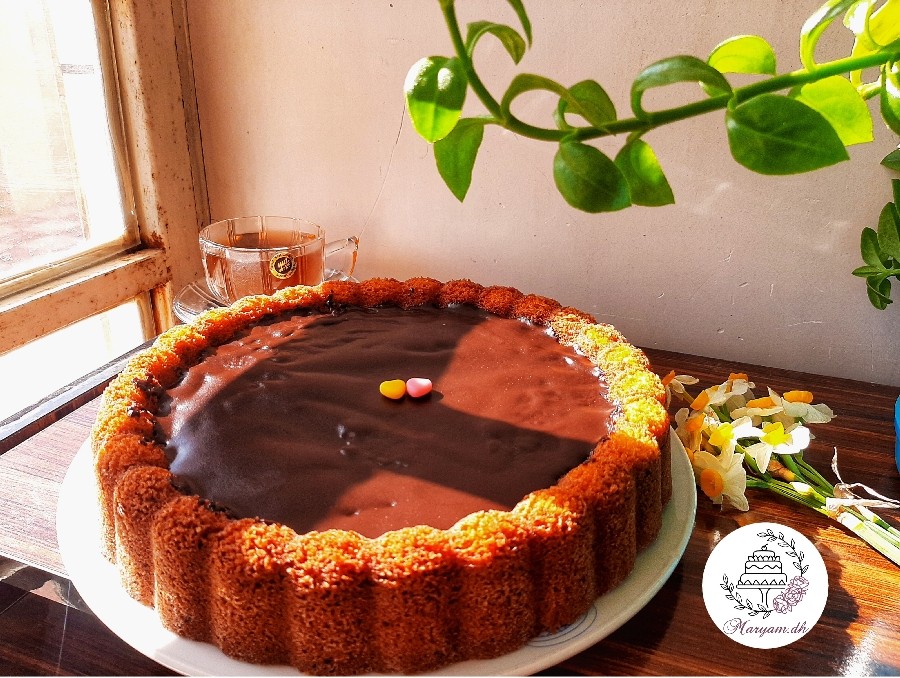 کیک پرتقالی دو رنگ 