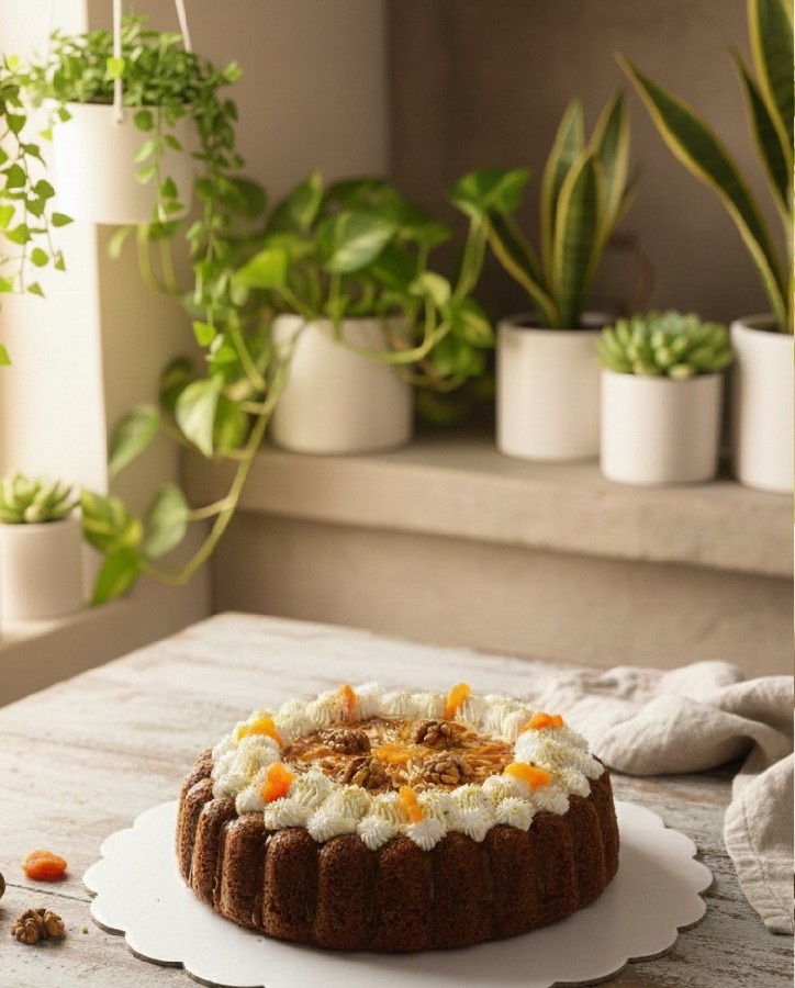 کیک هویج گردو با کرم پنیری