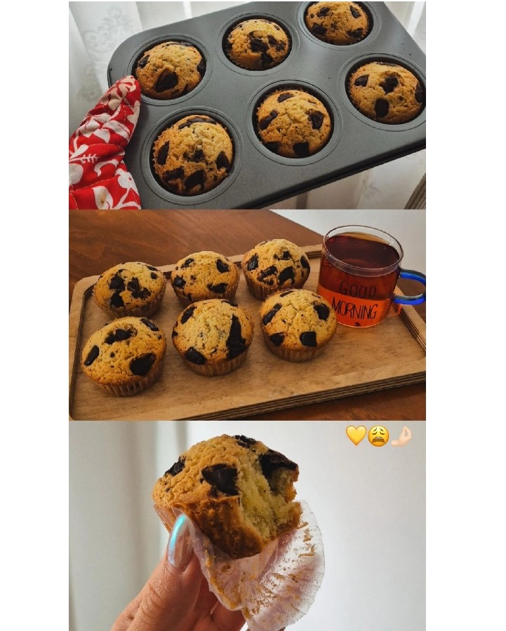 کاپ کیک با تکه های شکلات 