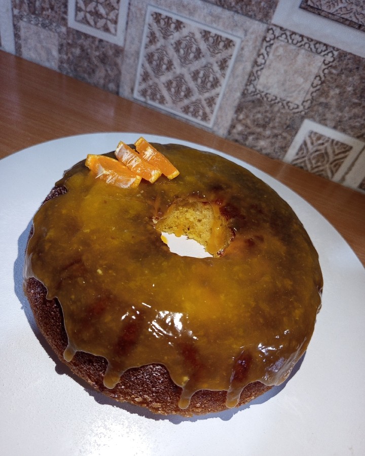 کیک نارنگی با سس